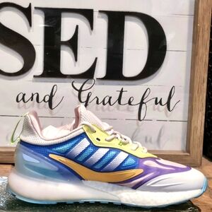 Adidas ZX 2K Boost 2.0 J White Green Blue Youth Sz 7Y  #GZ7502